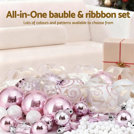 Jingle Jollys Christmas Tree Decoration Set Ribbon Baubles Ornaments Party 34pcs.