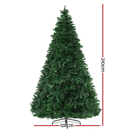 Jingle Jollys Christmas Tree 2.1m Xmas Tree Decoration 8 Light Mode Multi Colour.