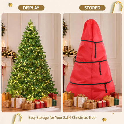Jingle Jollys 2.4m Pre-Lit Christmas Tree 1488 LED Green with Red Storage Bag