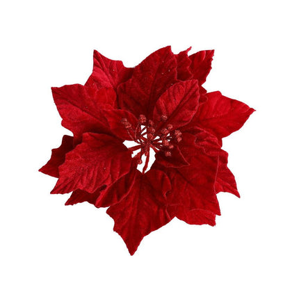 Jingle Jollys 14Pcs Christmas Tree Flowers Set Xmas Garland Wreath Ornaments Red.