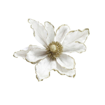 Jingle Jollys 14Pcs Christmas Tree Flower Set Xmas Garland Wreath Magnolia White.