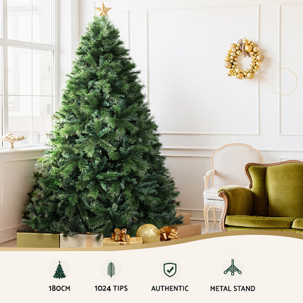 Jingle Jollys Christmas Tree 1.8M Xmas Tree Decorations Pine Needles 1024 Tips.