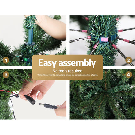 Jingle Jollys Christmas Tree 1.8M Xmas Tree Decorations 1980 LEDs 8 Light Mode.