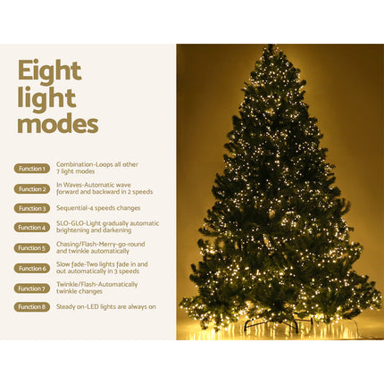 Jingle Jollys Christmas Tree 1.8M Xmas Tree Decorations 1980 LEDs 8 Light Mode.