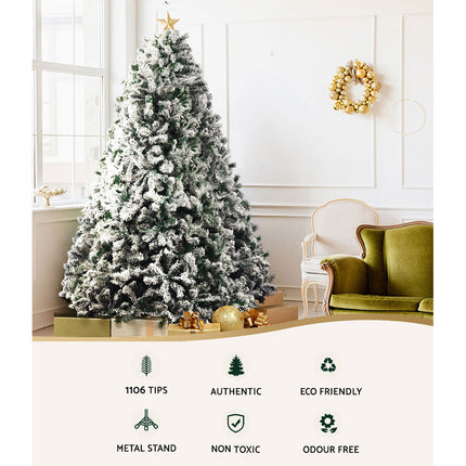 Jingle Jollys 1.8m Christmas Tree Optic Fibre LED Xmas tree Warm White.