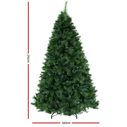 Jingle Jollys Christmas Tree 2.1M Xmas Tree Decorations Pine Needles 1584 Tips.