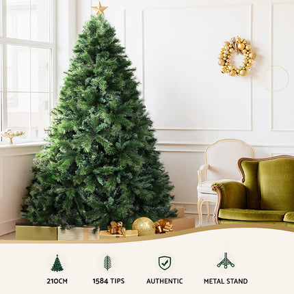 Jingle Jollys Christmas Tree 2.1M Xmas Tree Decorations Pine Needles 1584 Tips.