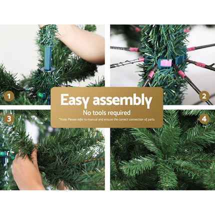 Jingle Jollys Christmas Tree 2.1M Xmas Tree Decorations Green 1250 Tips.
