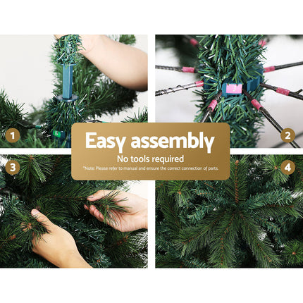 Jingle Jollys Christmas Tree 2.4M Xmas Tree Decorations Pine Needles 2100 Tips.