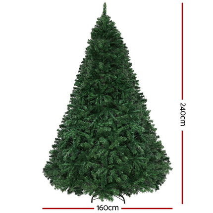 Jingle Jollys Christmas Tree 2.4M Xmas Tree Decoration 8 Light Mode Multi Colour.