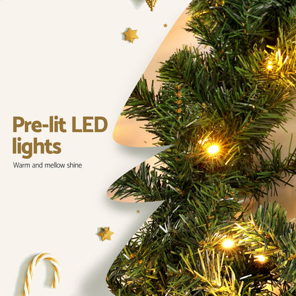 Jingle Jollys 20M Christmas Garland LED Lights Party Xmas Decorations 1400 Tips.