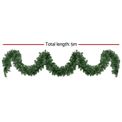 Jingle Jollys 5M Christmas Garland LED Lights Party Xmas Decorations 380 TIPS.