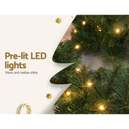 Jingle Jollys 1.8m Christmas Garland with LED lights Party Xmas Decorations.