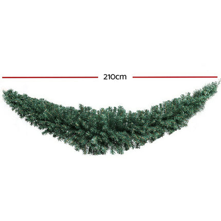 Jingle Jollys 2.1m Christmas Garland Xmas Decorations Green Wedding Party.