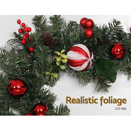 Jingle Jollys 2.7m Christmas Garland with Decorations Xmas Wedding Party.