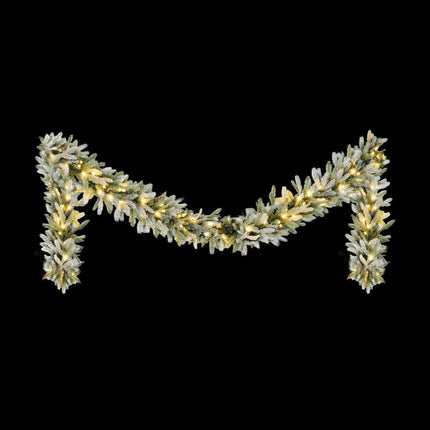 Jingle Jollys 3M Christmas Garland Pre-lit LED Lights Snow Frosted Tips Decor.