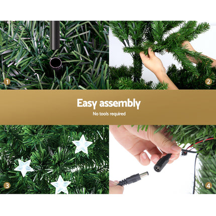 Jingle Jollys 1.2m Christmas Tree Optic Fibre LED Xmas tree Multi Colour.