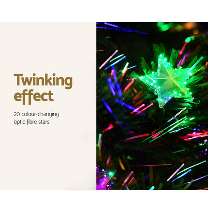 Jingle Jollys 1.2m Christmas Tree Optic Fibre LED Xmas tree Multi Colour.