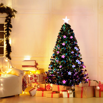Jingle Jollys 1.5m Christmas Tree Optic Fibre LED Xmas tree Multi Colour.