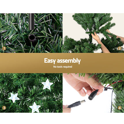 Jingle Jollys 1.8m Christmas Tree Optic Fibre LED Xmas tree Multi Colour.