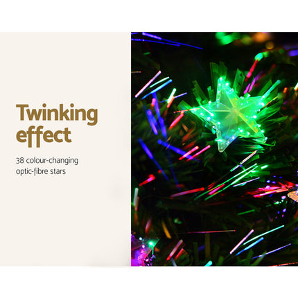 Jingle Jollys 1.8m Christmas Tree Optic Fibre LED Xmas tree Multi Colour.