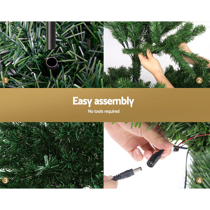 Jingle Jollys 1.8m Christmas Tree Optic Fibre LED Xmas tree 300 Tips.
