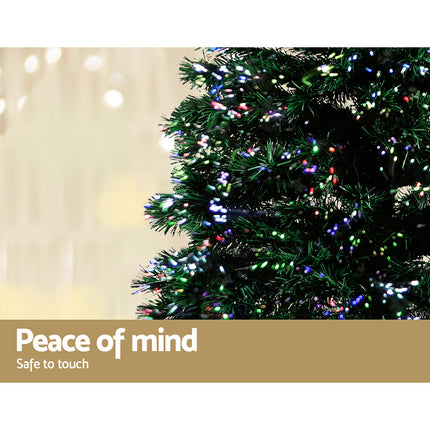 Jingle Jollys 1.8m Christmas Tree Optic Fibre LED Xmas tree 300 Tips.