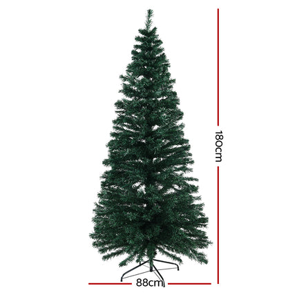 Jingle Jollys 1.8m Christmas Tree Optic Fibre LED Xmas tree Warm White.