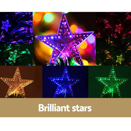 Jingle Jollys 2.1m Christmas Tree Optic Fibre LED Xmas tree Multi Colour.