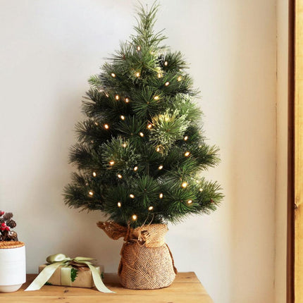 Jingle Jollys Christmas Tree 60CM Mini Tabletop 8 Light Modes Timer Xmas Tree.
