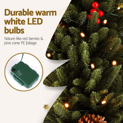 Jingle Jollys Mini Christmas Tree 90cm LED Xmas Tree Party Decorations.
