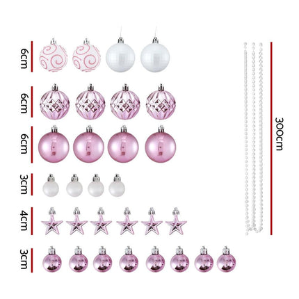 Jingle Jollys 33pcs Christmas Tree Decorations Set Baubles Ornaments Party Pink.