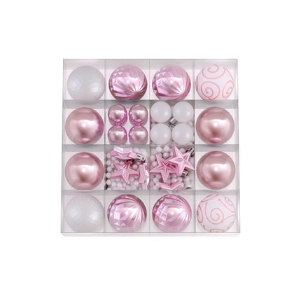 Jingle Jollys 33pcs Christmas Tree Decorations Set Baubles Ornaments Party Pink.