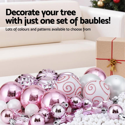 Jingle Jollys 33pcs Christmas Tree Decorations Set Baubles Ornaments Party Pink.