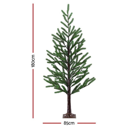 Jingle Jollys Christmas Tree 1.8M Pre-lit LED Xmas Tree 8 Modes Party Decoration.