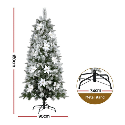 Jingle Jollys Christmas Tree 1.8m Pink Xmas Tree Snowy Party Decor 810 Tips.