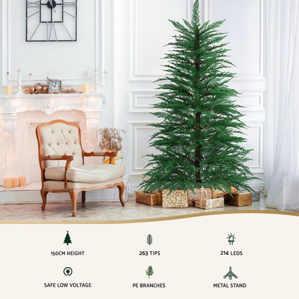 Jingle Jollys Christmas Tree 1.5M LED Xmas Tree Sparse 263 Tips Party Decoration.