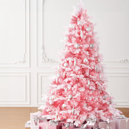Jingle Jollys Christmas Tree 1.8m Pink Xmas Tree Snowy Party Decor 810 Tips.