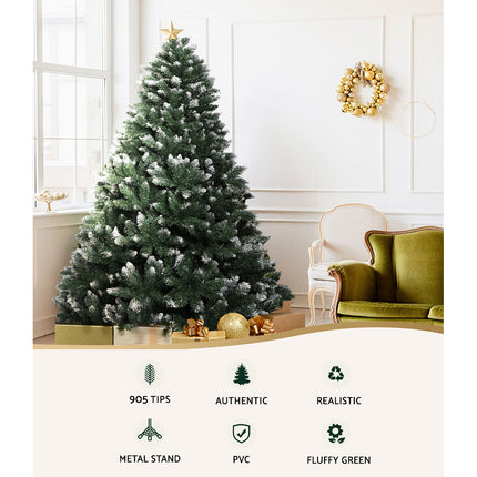 Jingle Jollys Christmas Tree 2.1m Snowy Xmas Tree Decoration 905 Tips.