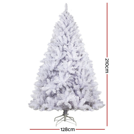 Jingle Jollys Christmas Tree 2.1m 1000 White Tips Xmas Tree Decorations.