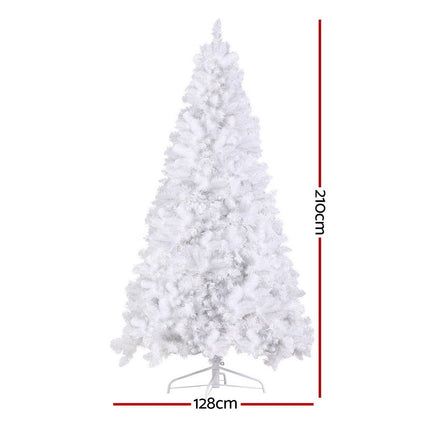 Jingle Jollys Christmas Tree 2.1m 500 LED Xmas Tree Decorations White 1260 Tips.