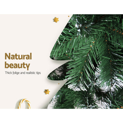 Jingle Jollys Christmas Tree 2.4m Snowy Xmas Tree Decoration 1225 Tips.