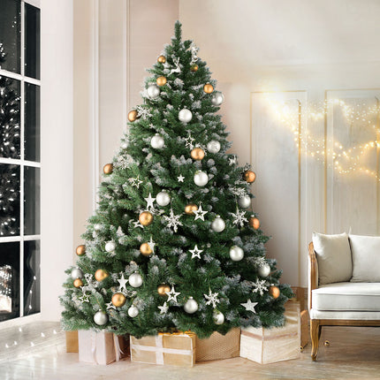 Jingle Jollys Christmas Tree 2.4m Snowy Xmas Tree Decoration 1225 Tips.