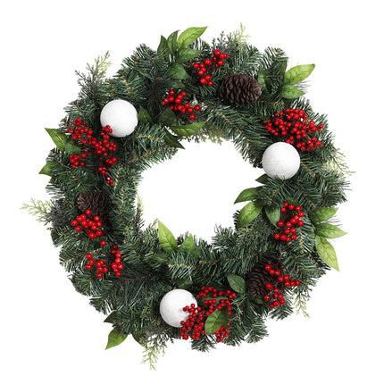 Jingle Jollys 2.7m Christmas Garland with LED Lights Snowy Decoration Xmas Party.
