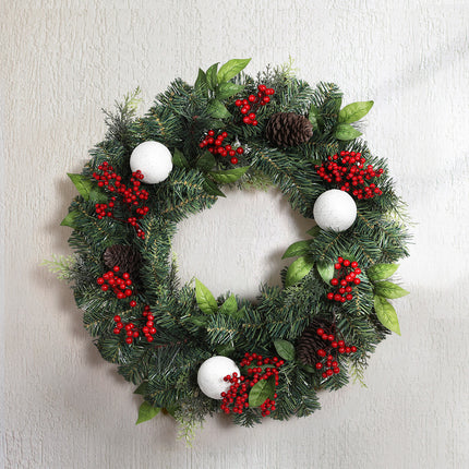 Jingle Jollys 2.7m Christmas Garland with LED Lights Snowy Decoration Xmas Party.
