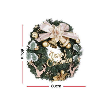 Jingle Jollys Christmas Wreath 60CM Garland Flowers Baubles Party Decorations.