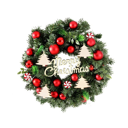Jingle Jollys Christmas Wreath 40CM Xmas Garland Baubles Ornaments Party Decor.