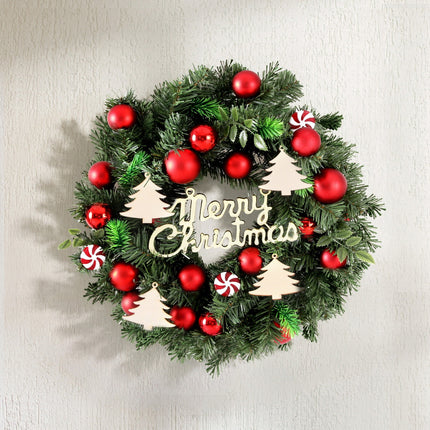 Jingle Jollys Christmas Wreath 40CM Xmas Garland Baubles Ornaments Party Decor.