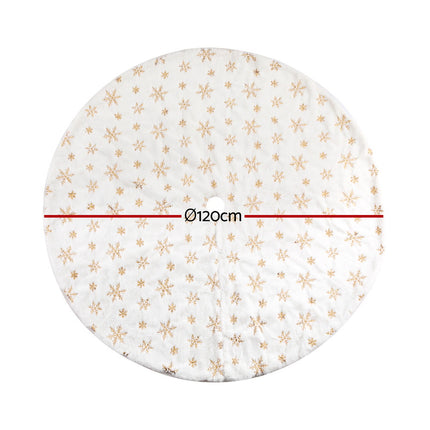 Jingle Jollys Christmas Tree Skirt 120cm Snowflake Ornaments Xmas Decorations.