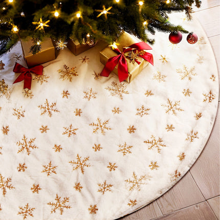 Jingle Jollys Christmas Tree Skirt 120cm Snowflake Ornaments Xmas Decorations.